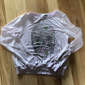 Wildfox Distressed Skull Sweatshirt